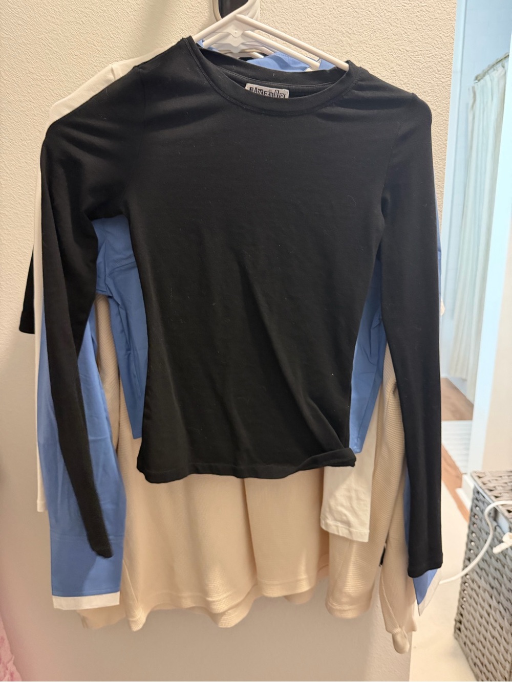JANE DOH Black Long-Sleeve Crewneck Top